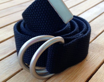 Kids Toddler Boys Girls BLACK D ring Webbing Belt