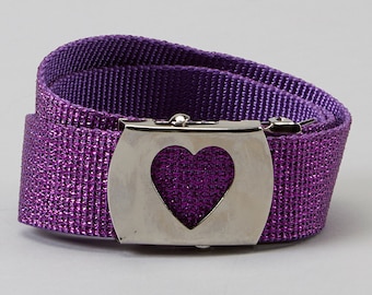 Girls Belts- SPARKLE belts- Toddler belts- Childrens belts- Custom buckle