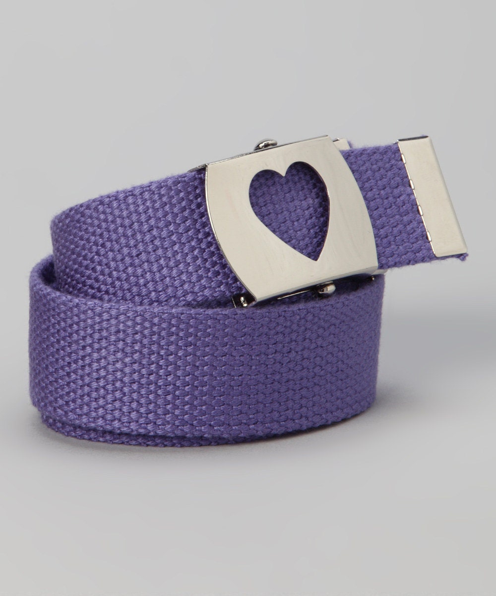 Uniform Belt Girls heart toddler baby  Purple colors webbing jeans pants belt