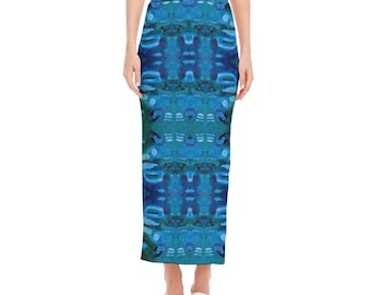 Here Now Blue Pattern, Soft Comfy Skirt