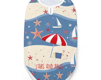 Camiseta patriótica de estrellas y huellas para perros, camiseta para cachorros con estampado de tabla de paddle surf, moda playera para mascotas, camiseta tropical de surf para perros