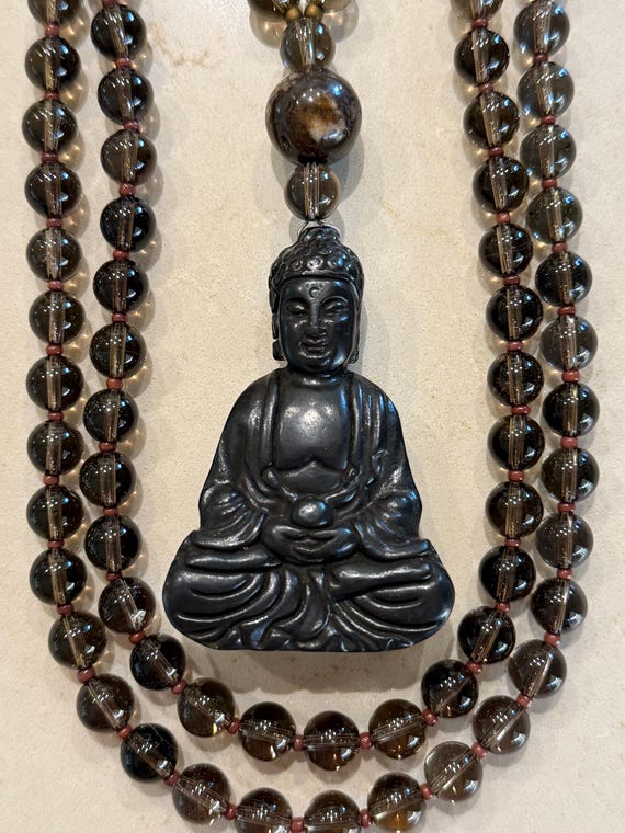 108 Beads Smokey Quartz Mala Beads/Prayer Beads
