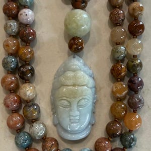 Ocean Jasper and Jade Mala/Prayer Beads