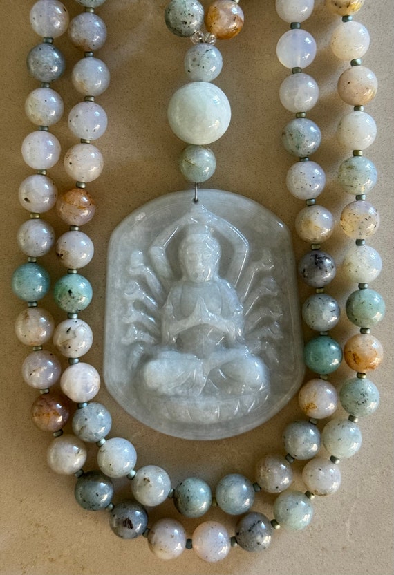 Opalite and Jade Mala/Prayer Beads