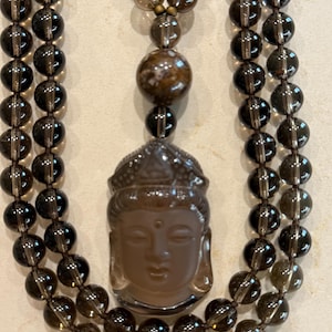 108 Beads Smokey Quartz Mala Beads/Prayer Beads