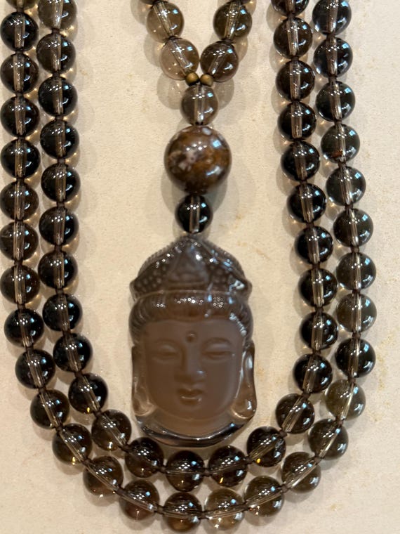 108 Beads Smokey Quartz Mala Beads/Prayer Beads