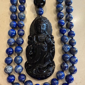 Lapis Lazuli and Obsidian Mala/Prayer Beads
