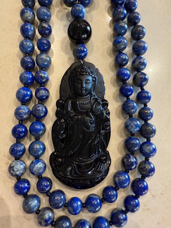Lapis Lazuli and Obsidian Mala/Prayer Beads