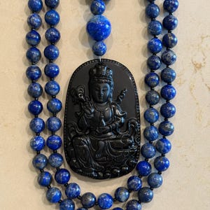 Lapis Lazuli and Obsidian Mala/Prayer Beads