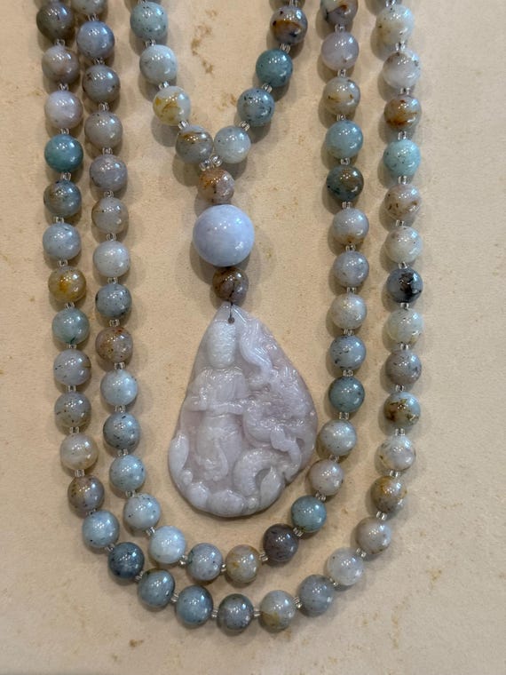 Opalite and Jade Mala/Prayer Beads