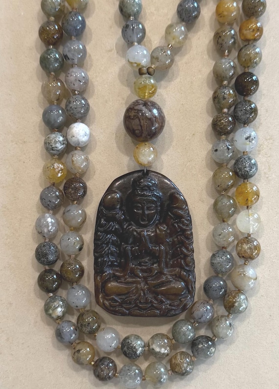 Dendritic Jade Mala/Prayer Beads
