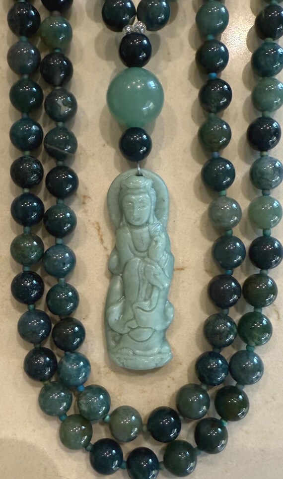 Moss Green Agate Mala/Prayer Beads