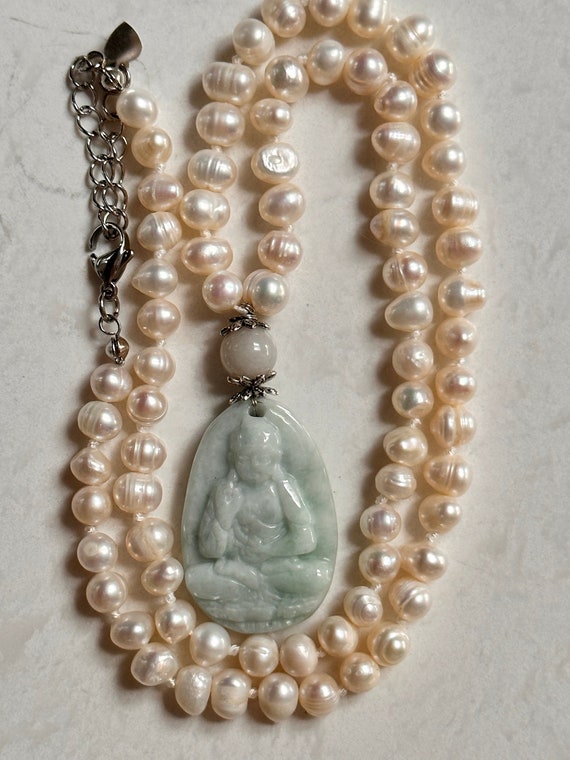 Freshwater Pearl and Jade Necklace