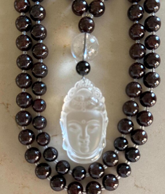 Garnet and Quartz Mala/Prayer Beads