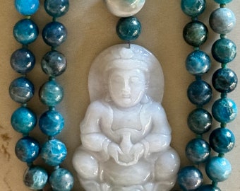 Apatite and Jade Mala/Prayer Beads