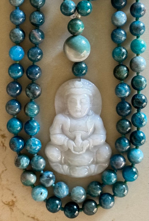 Apatite and Jade Mala/Prayer Beads