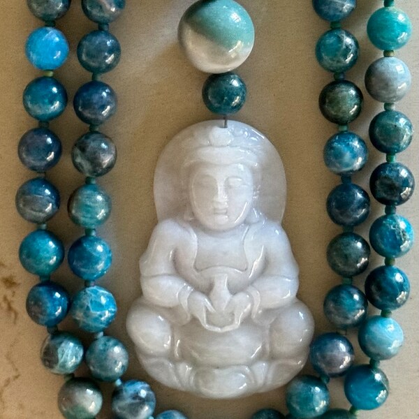 Apatite and Jade Mala/Prayer Beads