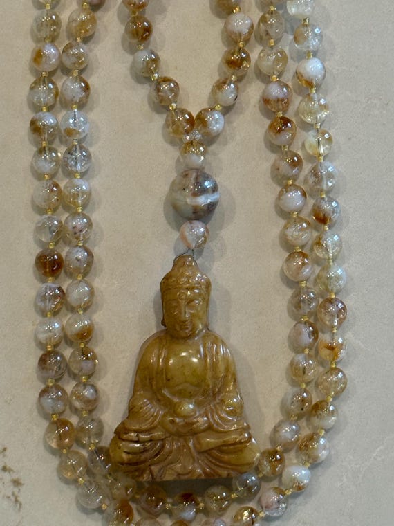 Citrine and Honey Jade Mala/Prayer Beads