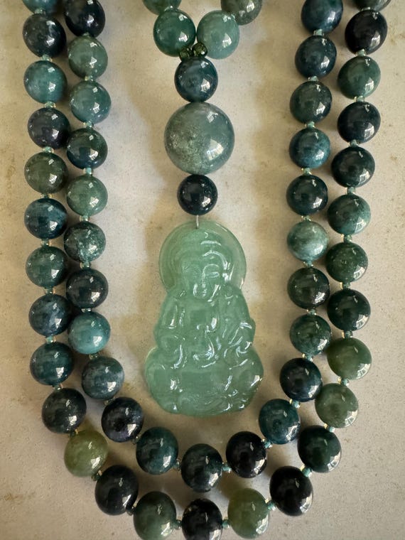 Moss Green Agate Mala/Prayer Beads