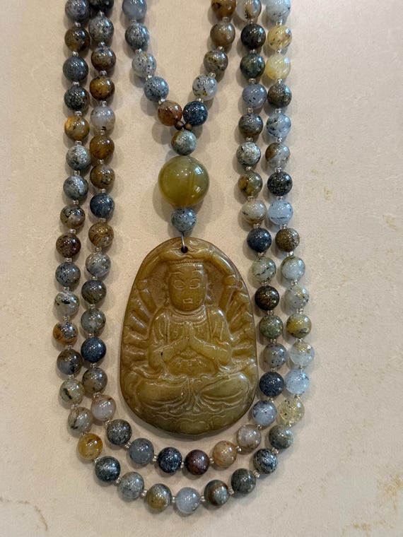 Dendritic Jade Mala/Prayer Beads