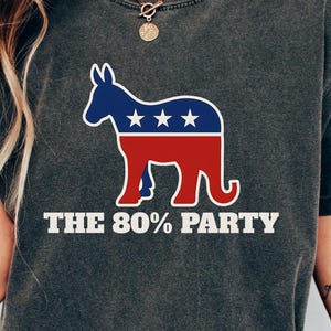 Trump Musk War New Party Shirt - Party for the 80 Percent, Donkey Elephant Hybrid Design, Democrat Republican All The Same - Politics Gift