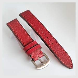 Watch strap Leather Red color  DOLLARO 18mm  20mm 22mm 24 mm