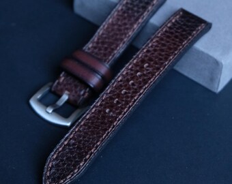 Watch strap Leather Dark brown color  DOLLARO 18mm  20mm 22mm 24 mm