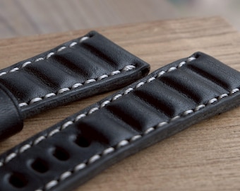 Watch strap "Black Chocolate"  Buckle black PVD 18mm  20mm 22mm 24 mm