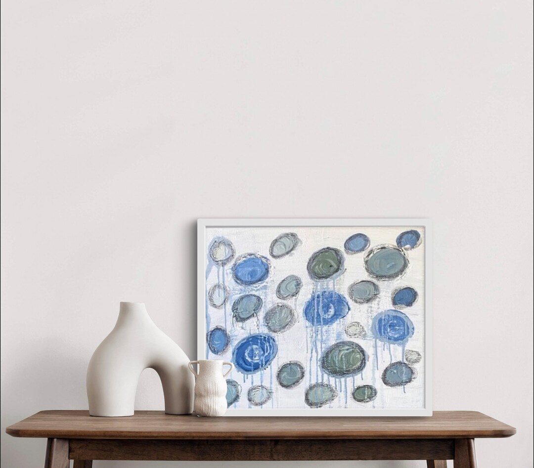 Coastal Art, Abstract Art, Original Art, Cottage Decor, Blue Abstract ...