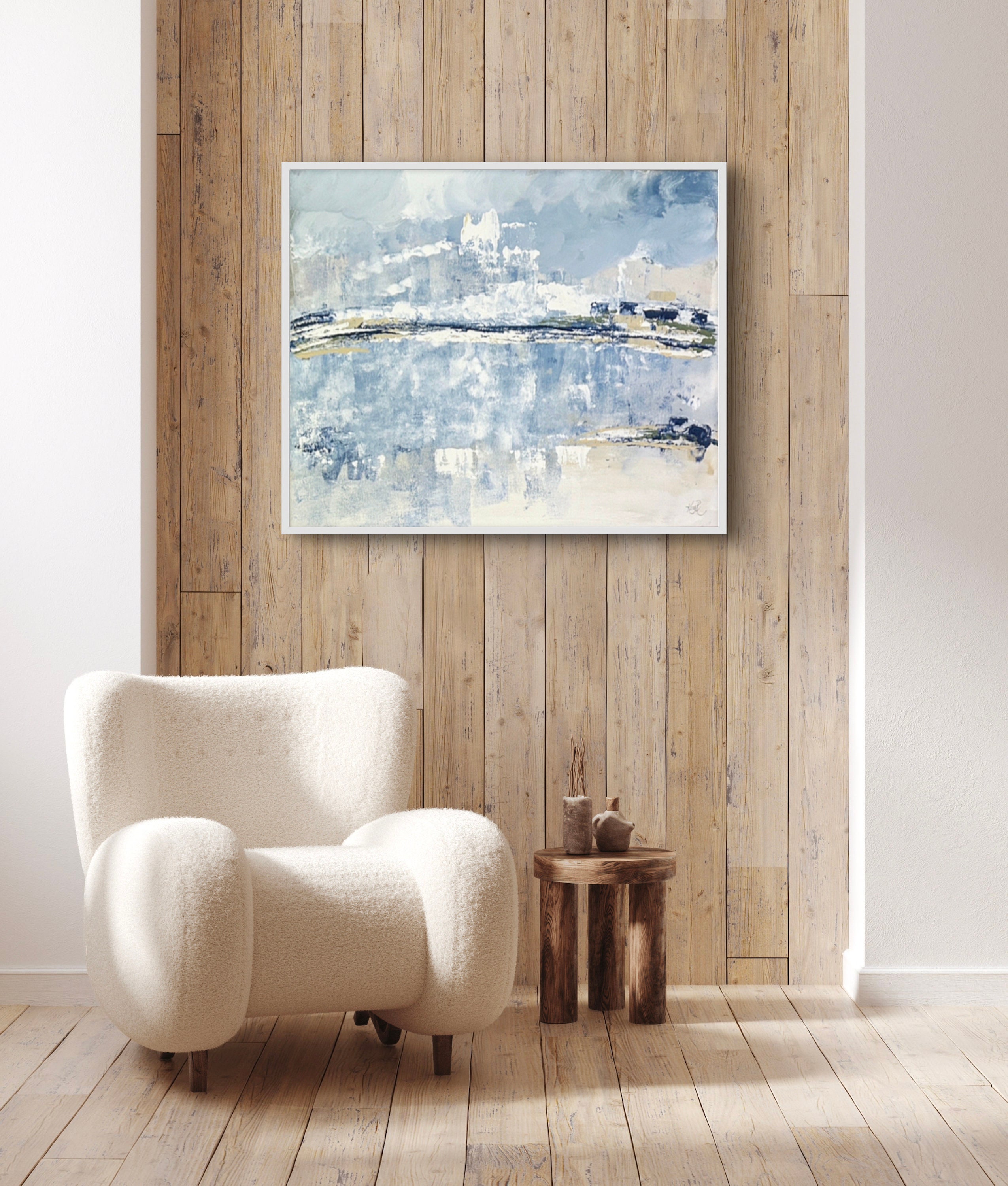 20x24 Coastal Art, Abstract Art, Original Art, Cottage Decor, Blue ...