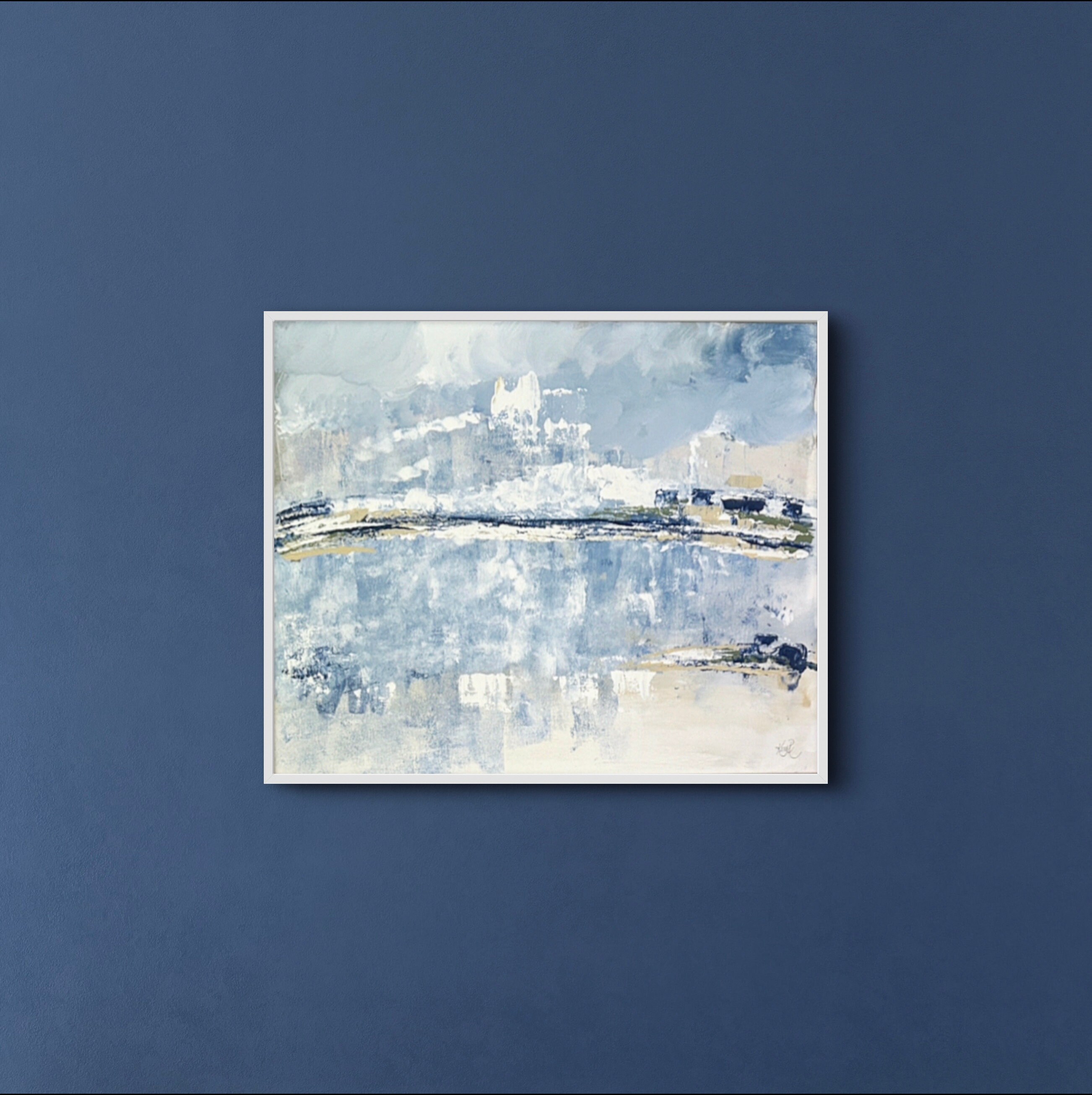 20x24 Coastal Art, Abstract Art, Original Art, Cottage Decor, Blue ...