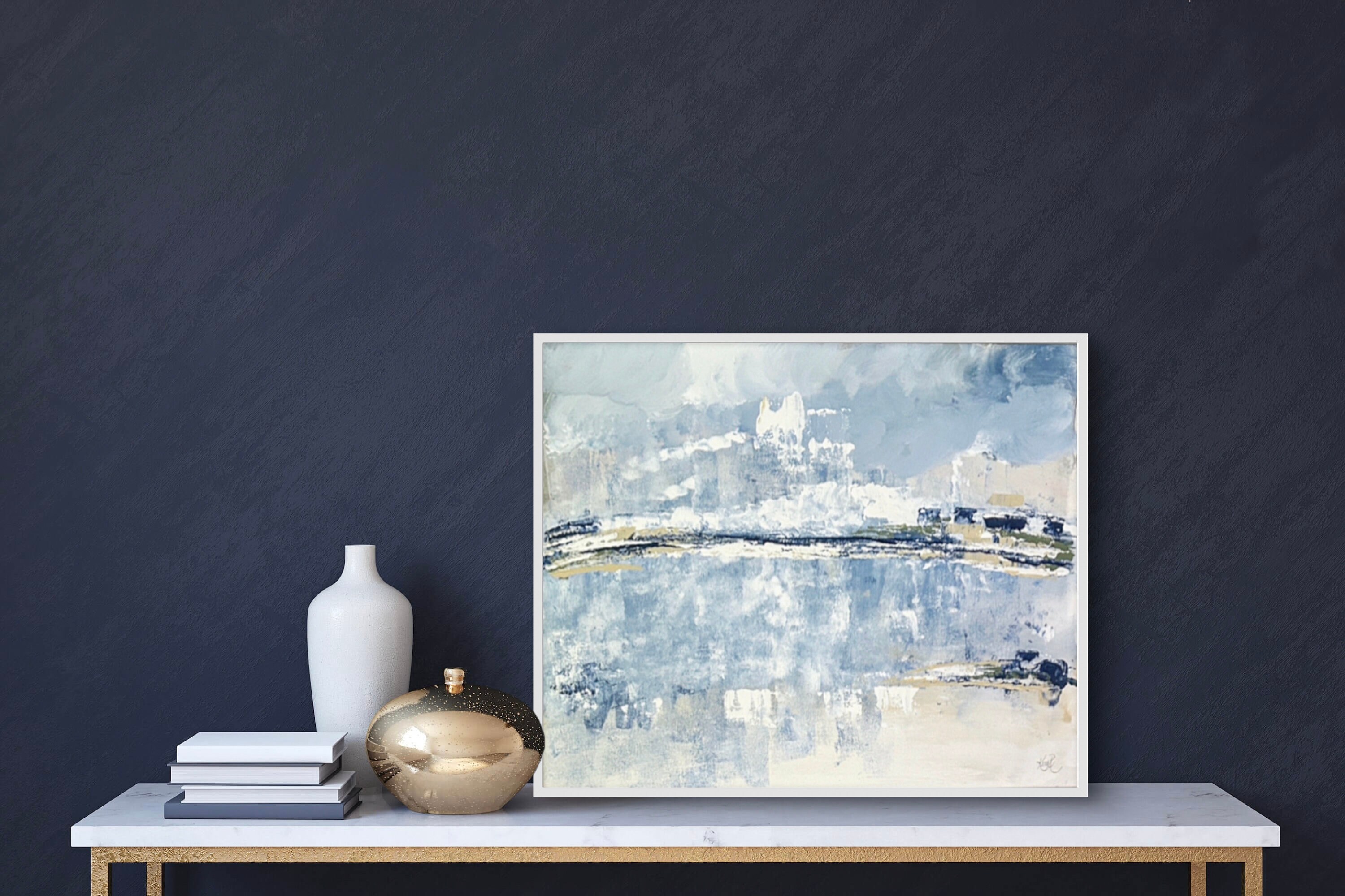 20x24 Coastal Art, Abstract Art, Original Art, Cottage Decor, Blue ...