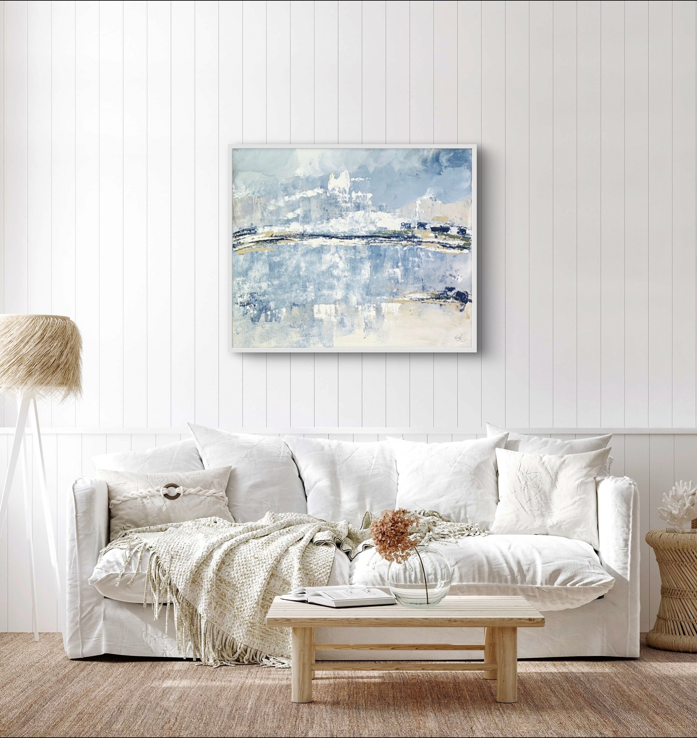 20x24 Coastal Art, Abstract Art, Original Art, Cottage Decor, Blue ...