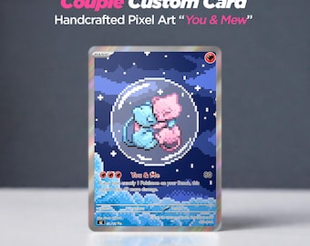 Personalised Pokémon Romantic Card Gift for Couples: "You & Me" Handcrafted Unique Digital Art TCG Pocket for Him, Her, Kids, Valentine's