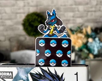 Handcrafted Lucario Bookmark: Pokémon Gift for readers, for him, her, kids