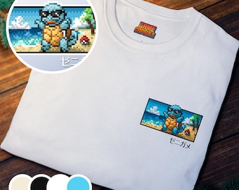 Squirtle Pixel Art T-Shirt • Videogames and Anime • 100% Cotton Lightweight Tee