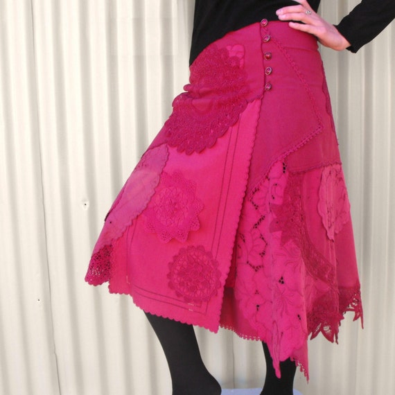 Items similar to Doilies , lace wrap skirt, custom order upcycled