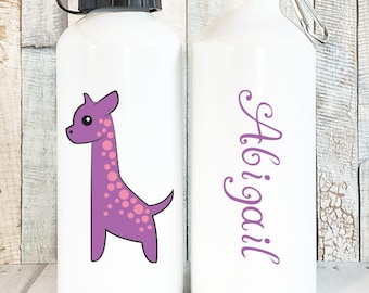 Personalized Kids Water Bottle Personalized Giraffe Gift for Kids Personalized Gift for Girls Water Bottle for Kids Gift Ideas 20oz Aluminum