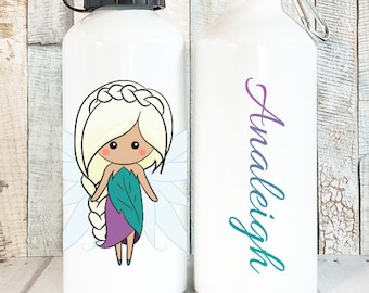 Personalized Kids Water Bottle, Design Your Own Fairy, Personalized Fairy Kids Art, Kids Water Bottle Personalized Water Bottle Kids, 20 oz