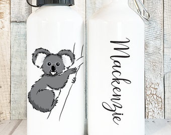 Personalized Kids Water Bottle, Personalized Koala Gifts, Personalized Gifts for Kids, Koala Lovers, Cute Water Bottles, Aluminum 20 oz