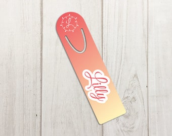 Personalized Bookmark, Custom Bookmark Gradient Pattern Metal Bookmark Back to School Gift Personalized Book Marks Stocking Stuffers Teens