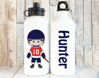 Kids Water Bottle Personalized Hockey Gifts, Personalized Kids Water Bottle, Personalised Water Bottle for School Supplies, 20 oz Aluminum