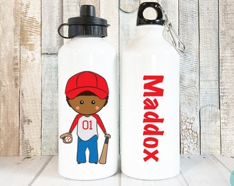Personalized Baseball Water Bottle for Kids, Personalized Kids Water Bottle, Personalized Baseball Gifts for Boys Gifts, 20 oz Aluminum