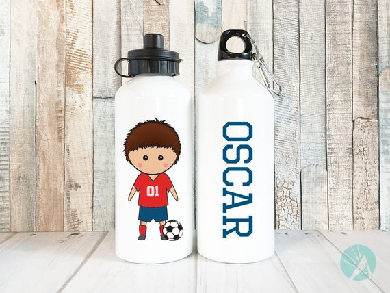 Boys Soccer Personalized Water Bottle Gift, Name Water Bottles Personalized  for Kids Water Cup, Soccer Gifts for Team, 20 Oz Aluminum 