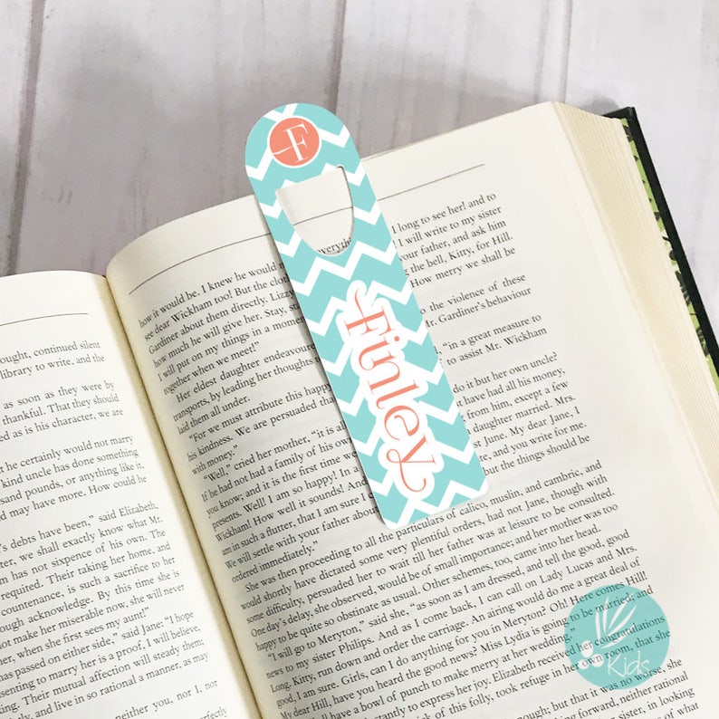 Personalized Bookmark for Kids Gift Personalized Monogram Book Etsy