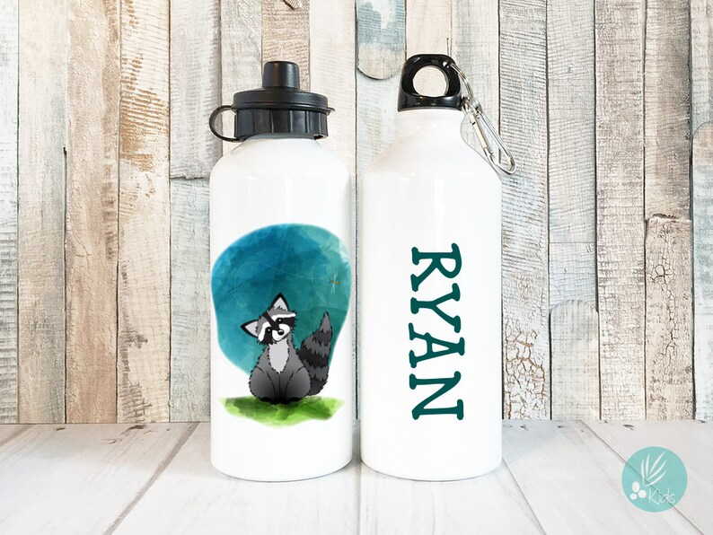 Personalized Kids Water Bottle, Cute Fox Water Bottle, Personalized Gifts for Kids, Personalized Water Bottle for Kids, 20 oz Aluminum image 2