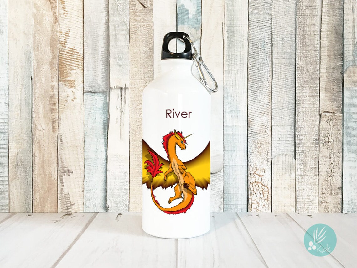 Unique Water Bottle Personalized Dragon Personalized Kids Etsy