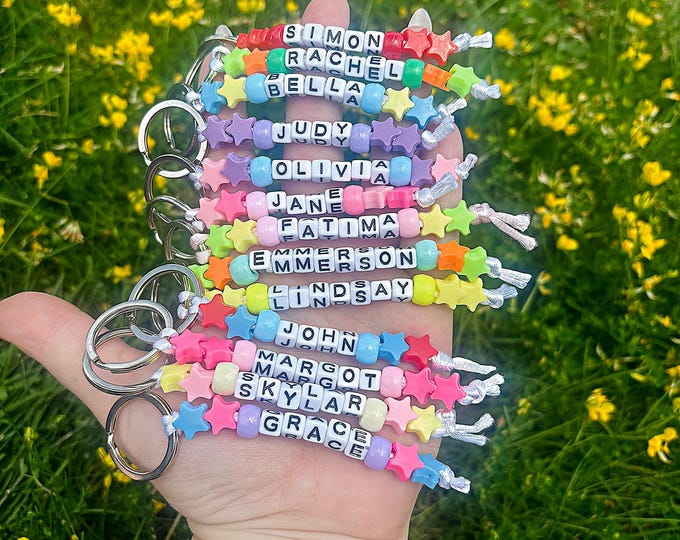 Custom bead Keychains -STARS - personalize your own or gift for a friend