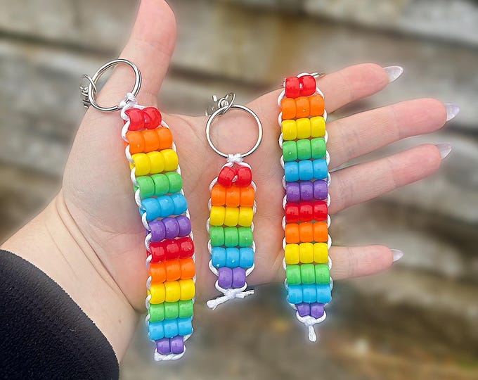 Fidget Bead Spin Keychain/Toy rainbow series - great to keep busy hands satisfied- anxiety, ADHD, stimming