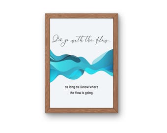 Go with the Flow Digital Print Poster Download, Sztuka ścienna do sypialni, Sztuka ścienna do druku, Nowoczesna sztuka domowa, Sztuka przepływu, Sztuka akademicka